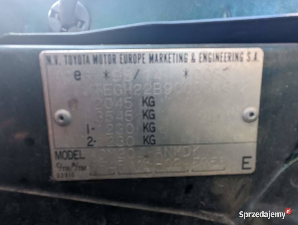 Toyota Avensis Verso 20 Benzyna 7 osobowa PT do Rok produkcji 2002 Wejherowo