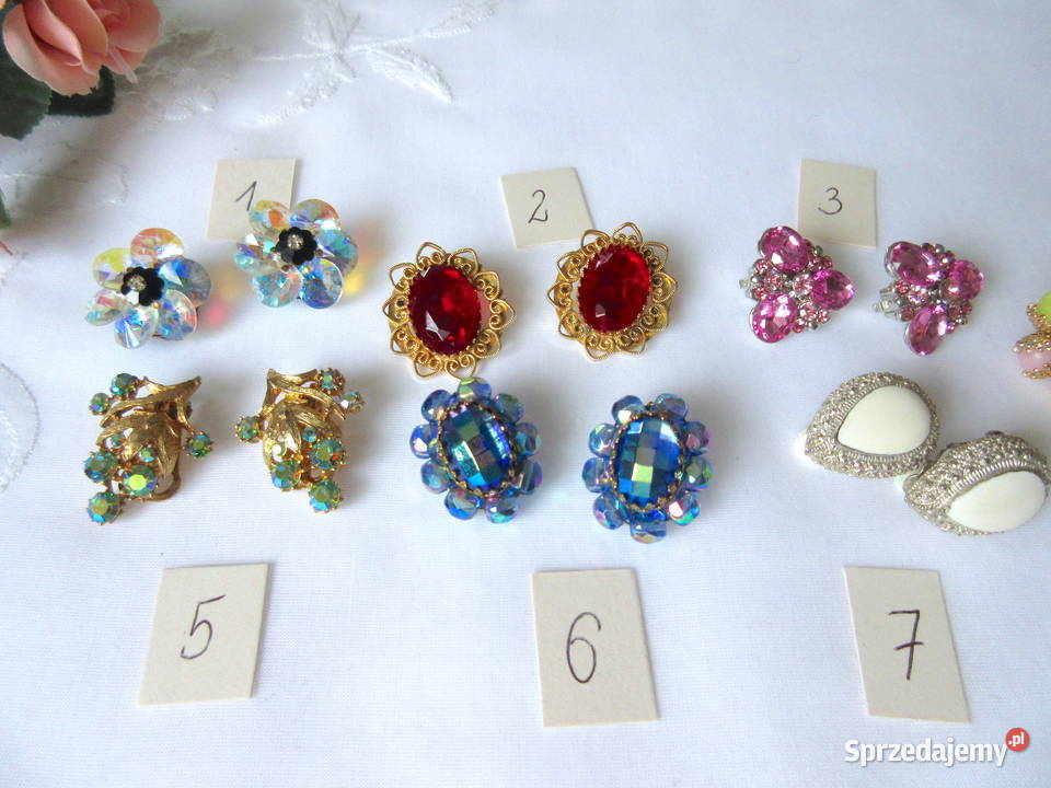 Stara biżuteria klipsy kolczyki lata 80 Straszydle