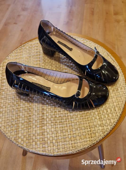 Damskie BUTY wizytowe Pollini czarne lakierki Lublin sprzedam