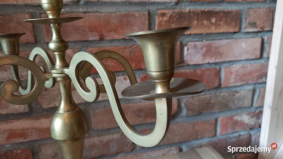 Świecznik mosiężny pięcioramienny Kandelabr 40 sprzedam