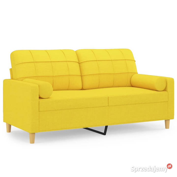 2osobowa sofa z poduszkami jasnożółta 140 mazowieckie Warszawa