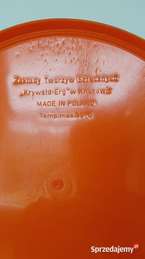 Biało pomarańczowy taboret Krywałd Erg PRL