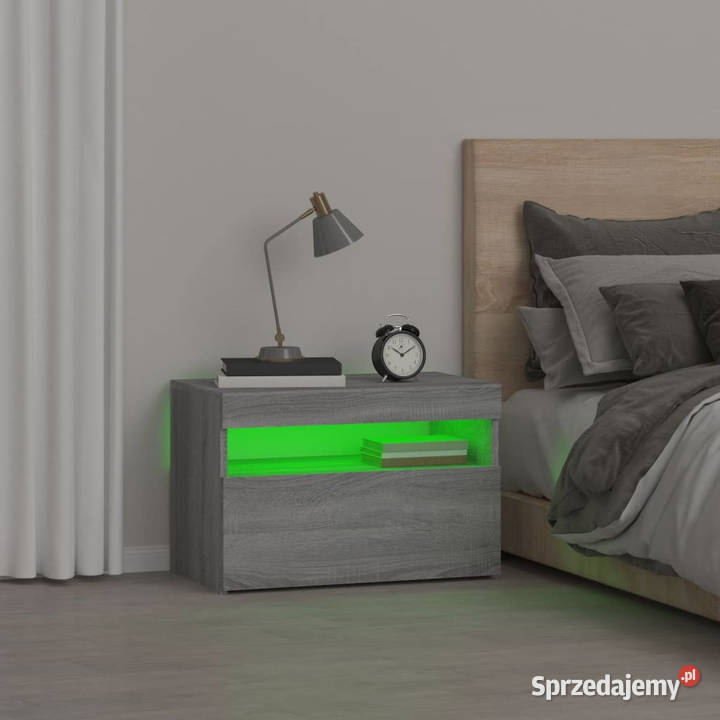 Szafka nocna z oświetleniem LED szary dąb sonoma Warszawa sprzedam