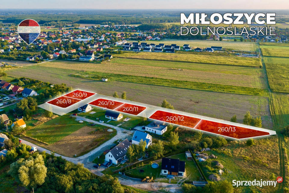 Na sprzedaż działki budowlane z MPZP 13 Miłoszyce sprzedam