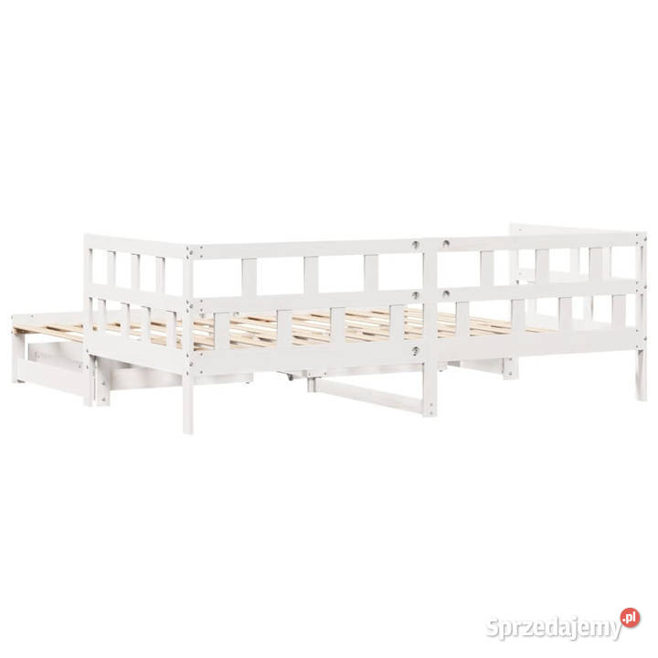 Sofa rozsuwana z szufladami bez materaca białe Warszawa