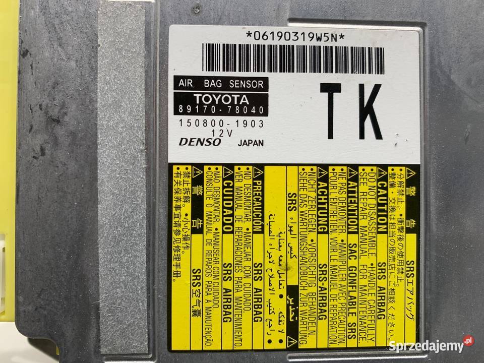 SENSOR AIRBAG LEXUS NX 8917078040 CZUJNIK Wyposażenie wnętrza