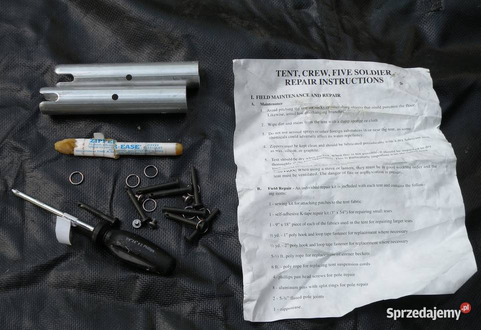 Namiot Us Army five soldier crew tent greenwhite Wrocław