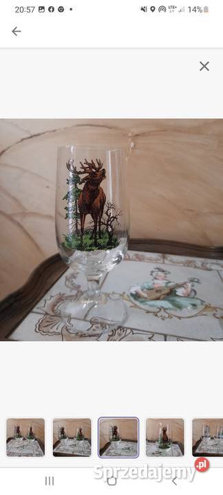 2 kieliszki szklane do szampana motyw jelenia Maków Mazowiecki