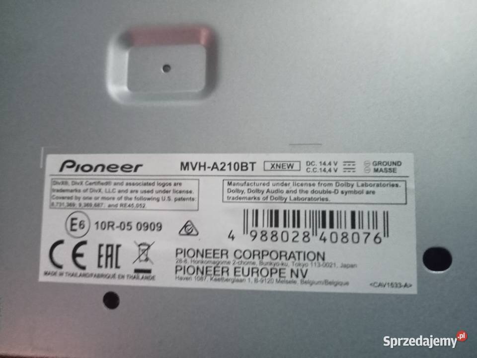 radio pioneer mvh a210 bt Nowy Tomyśl