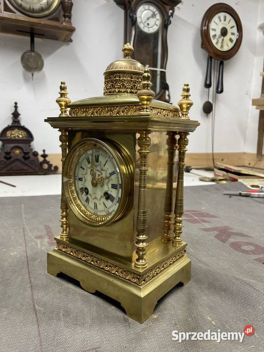 Piękny francuski zegar z mojej kolekcji sprawny warmińsko-mazurskie Ostróda sprzedam