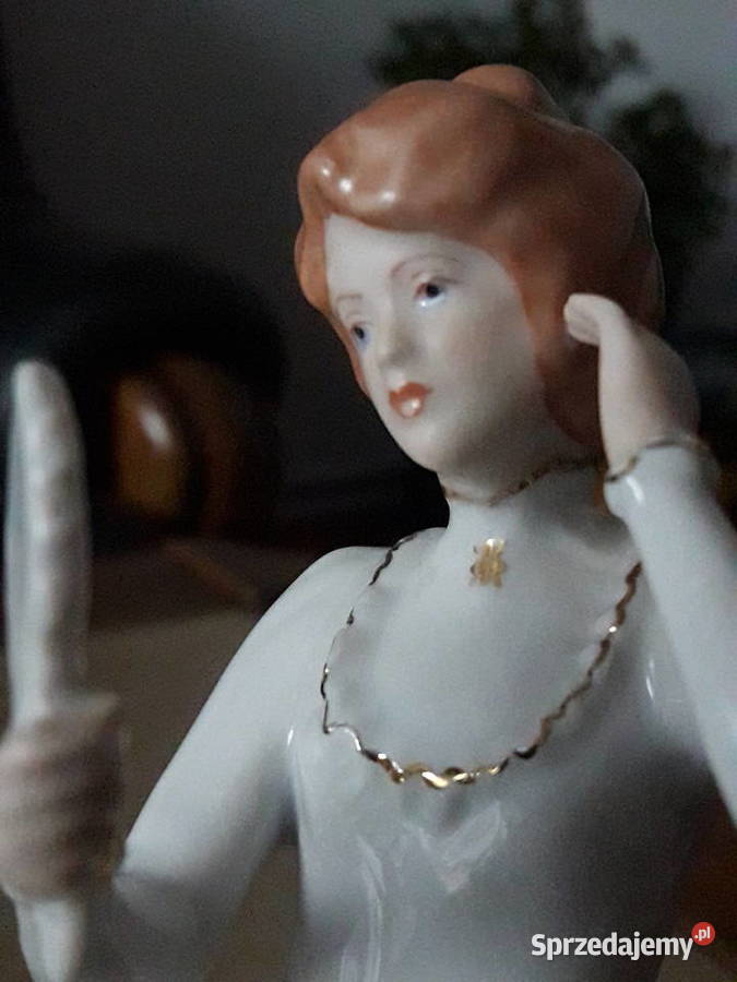 Dama z lusterkiem Royal Dux Czechosłowacja lata lubelskie Janów Lubelski