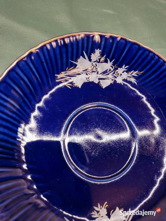 Talerzyk spodek porcelanowy kobaltowy Fena Dom i Ogród Głuchołazy sprzedam