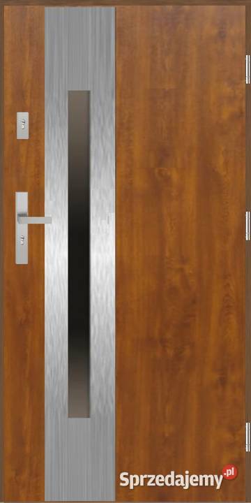 Drzwi wejściowe do domu GI30 INOX Złoty Dąb 90 Ciemniewo