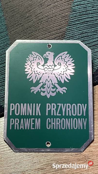 Tabliczka lata 70 te Pomnik przyrody Łowicz