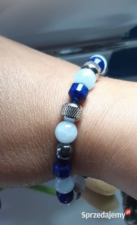 BRANSOLETKA KAMIEŃ LAPIS LAZULI HEMATYT Bransoletki Częstochowa