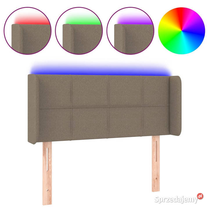 Zagłówek do łóżka z LED taupe 83x16x7888 tkanina Warszawa