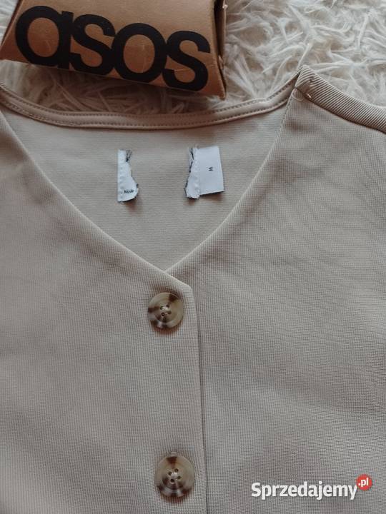 38AM ASOS Design Beżowa kamizelka z Londynu NOWA brązowy/beżowy sprzedam