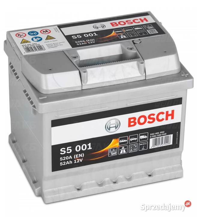 Akumulator Bosch 52Ah 520A EN S5001 PRAWY PLUS osobowe lubelskie Lublin