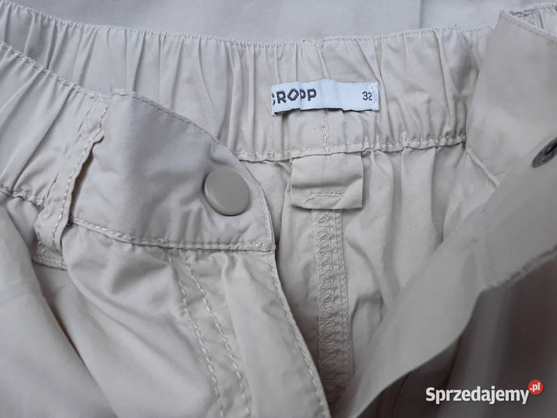 Kremowe spodnie parchute baggy Cropp r32 Spodnie Warszawa sprzedam