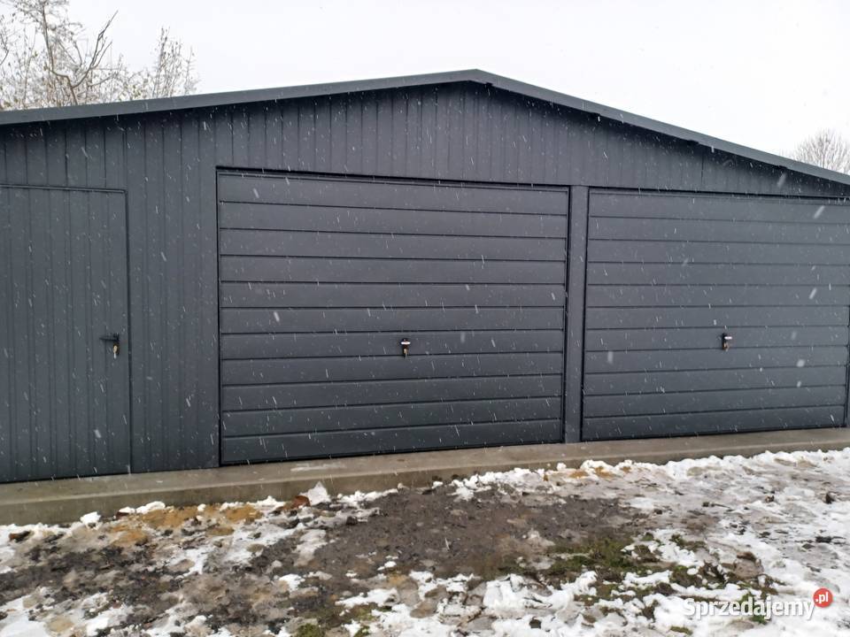 Garaż Blaszany GRAFITOWY 9x6 Wiaty Hale Romstal Ciepielów