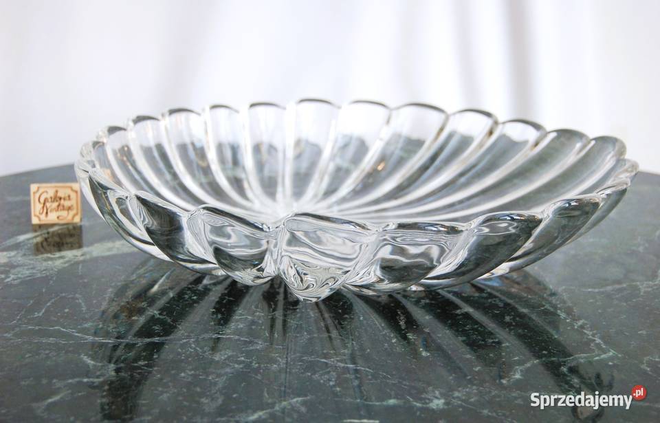 Walther Glas kryształowa patera liść kryształ Lublin