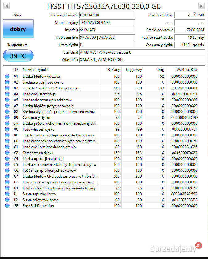 Dysk 25 120250320 GB WD Toshiba HGST Samsung do laptopa Dyski Cieszyn