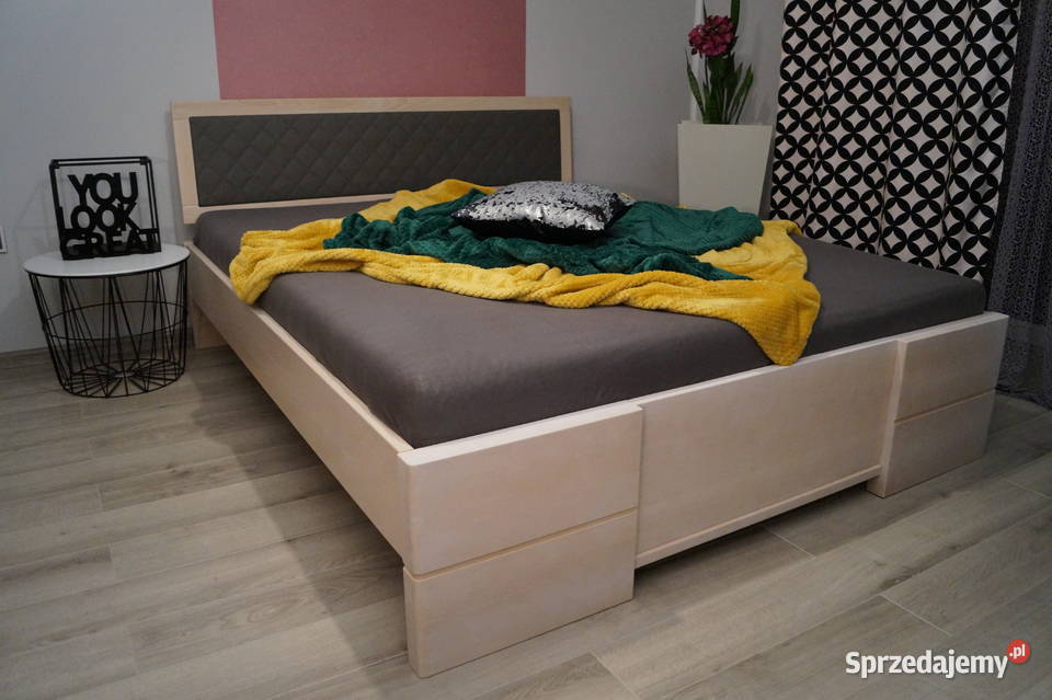 BUKOWE łóżko drewniane 160x200 lite drewno buk