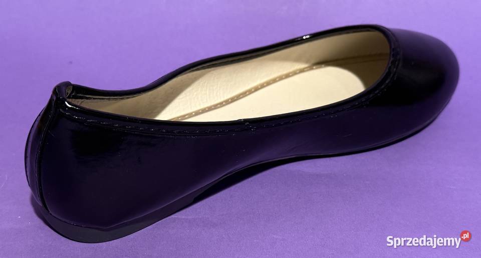 Czarne lakierowane baleriny rozmiar 38 Żyrardów