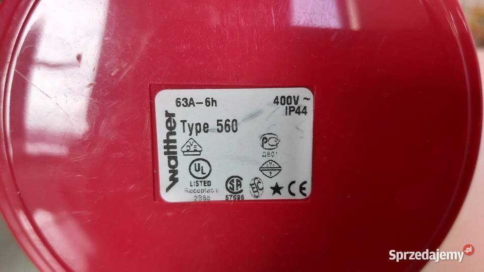 Gniazdo siłowe tablicowe 63A 5P Walther 560 Wyszków