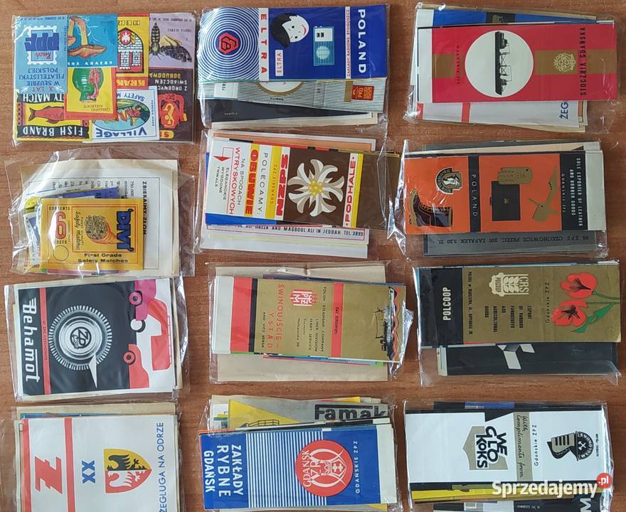 Zestawy etykiet zapałczanych z abonamentów ponad Katowice