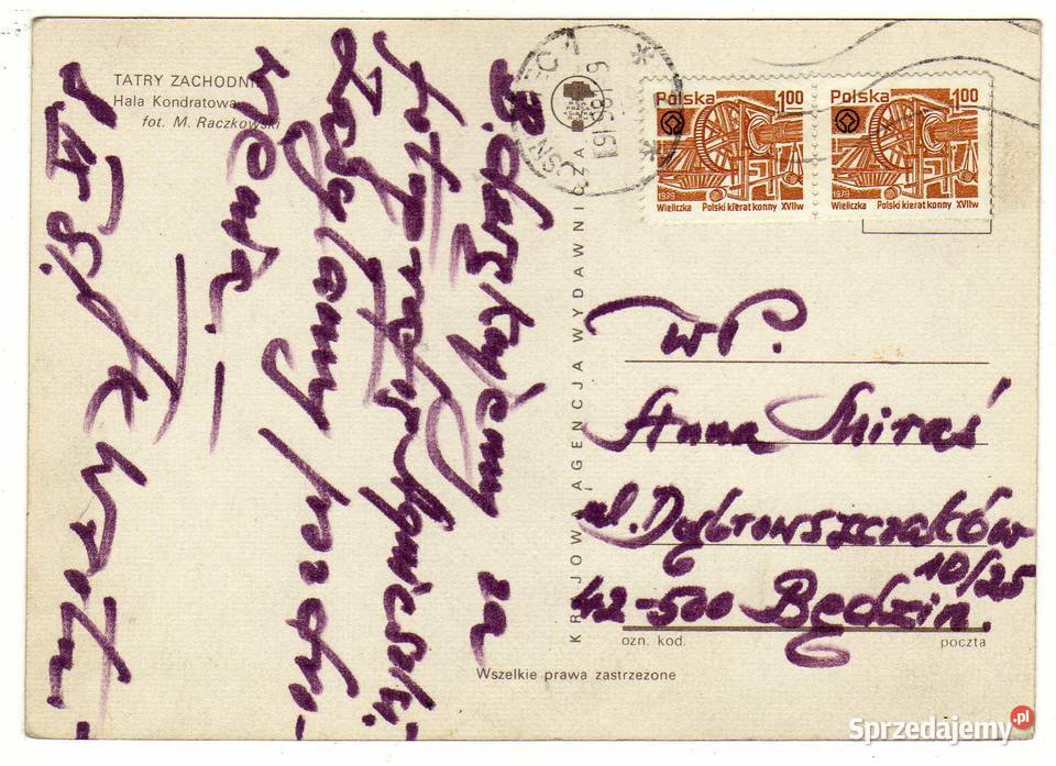 TATRY ZACHODNIE HALA KONDRATOWA POCZTÓWKA Krynki