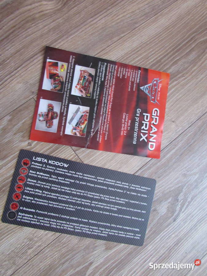 gra planszowa auta cars zygzak mcqueen małopolskie Kraków sprzedam