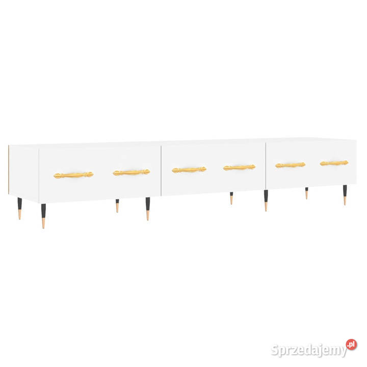 Szafka pod TV biała 150x36x30 materiał