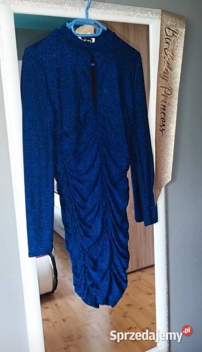 Sukienka mega mieniąca się niebieska Rozmiar 40(L) łódzkie Sulmierzyce