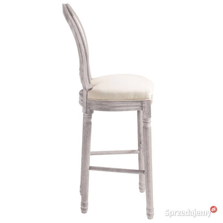 Stołki barowe 2 białe len WM245351 Warszawa