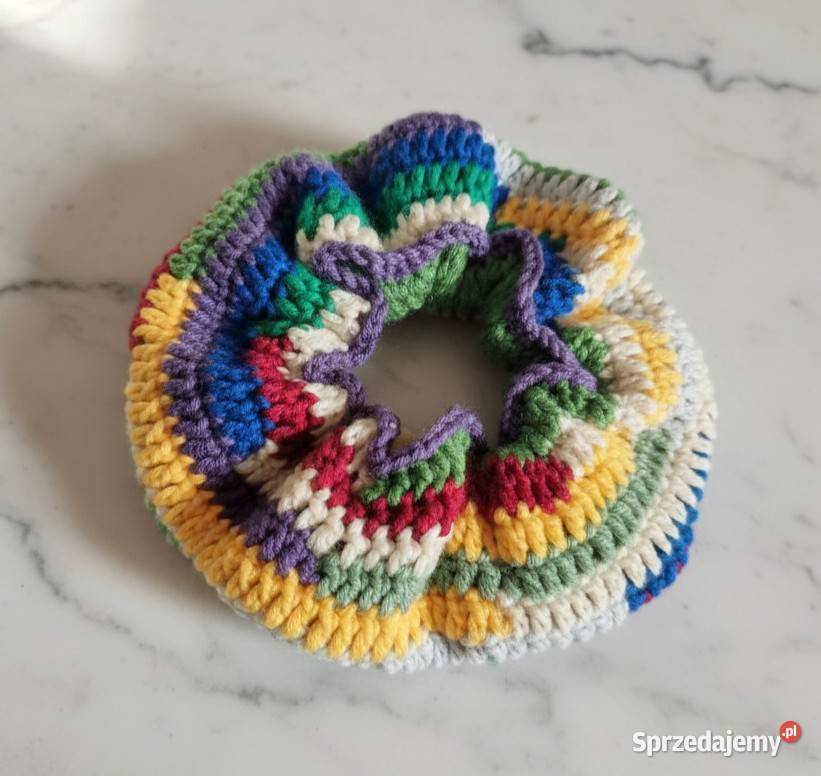 Torebka i scrunchie crochet zestaw ręcznie Galanteria i dodatki Piotrków Trybunalski sprzedam
