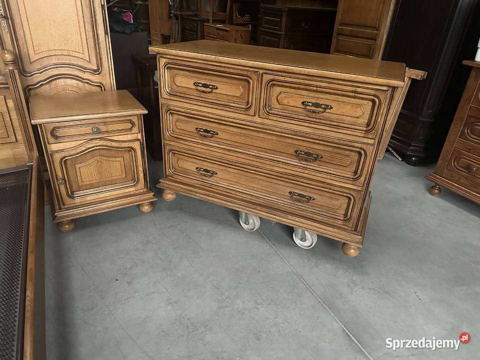 Dębowa sypialnia łóżko 140 szafki komoda szafa Meble do sypialni Sławoszewek