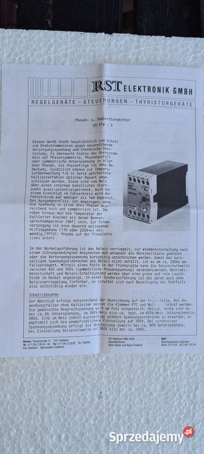 3 sztuki Przekaznik monitorowanie zaniku fazy i Wiśniowa