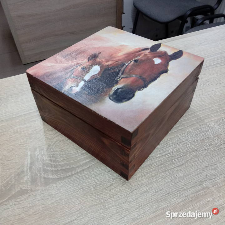 Szkatułka decoupage z końmi Gotowa ręki Bochnia
