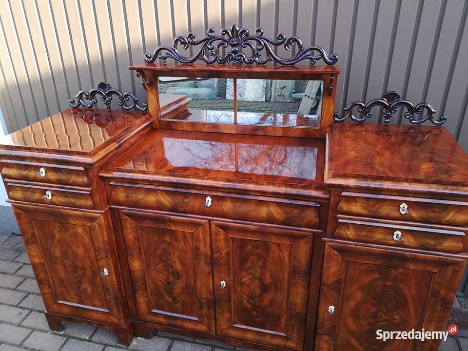 Kredens Komoda Biedermeier Ludwik Filip Politura wielkopolskie Swarzędz