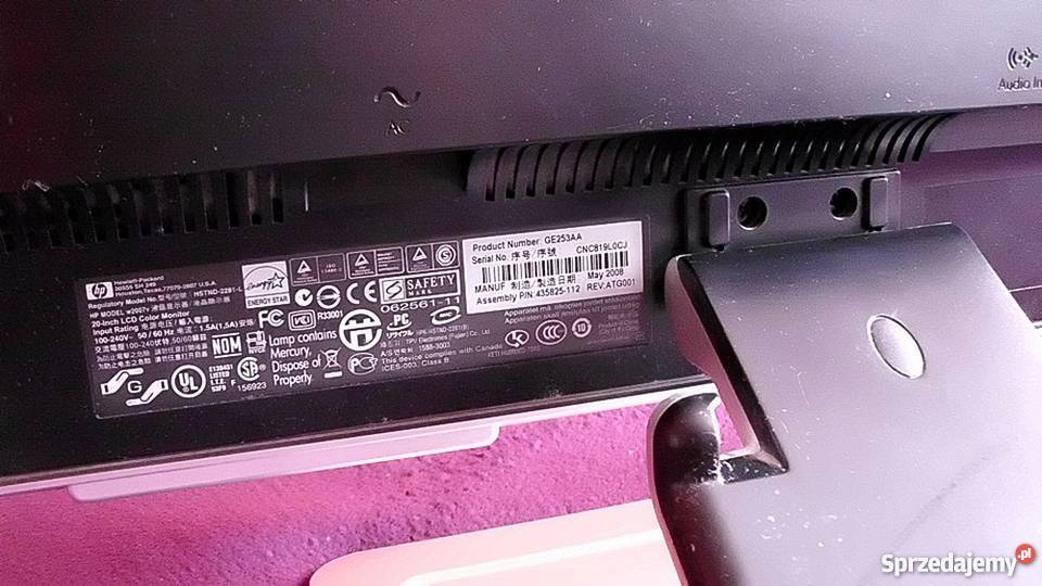 Monitor HP Pavilion w2007v LCD Świętochłowice