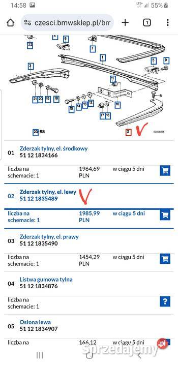 Zderzak tylny element lewy do BMW e21 mazowieckie Warszawa
