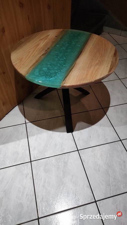 Stolik kawowy jesion zalany żywicą epoksydową opolskie