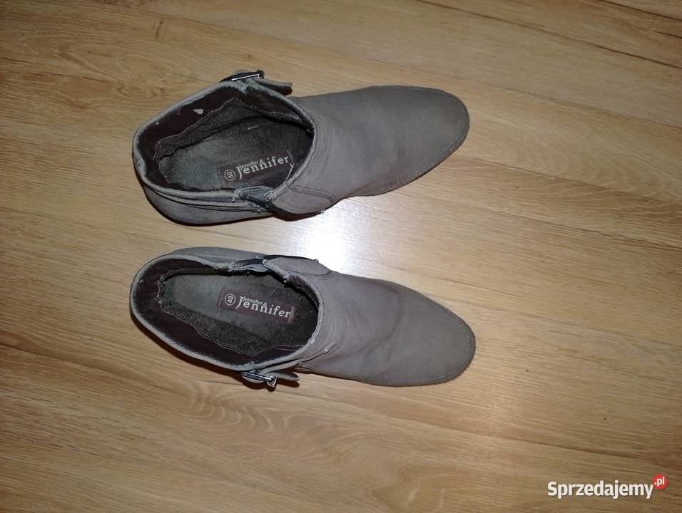BOTKI szare na obcasie rozmiar 40 buty do kostek sprzedam