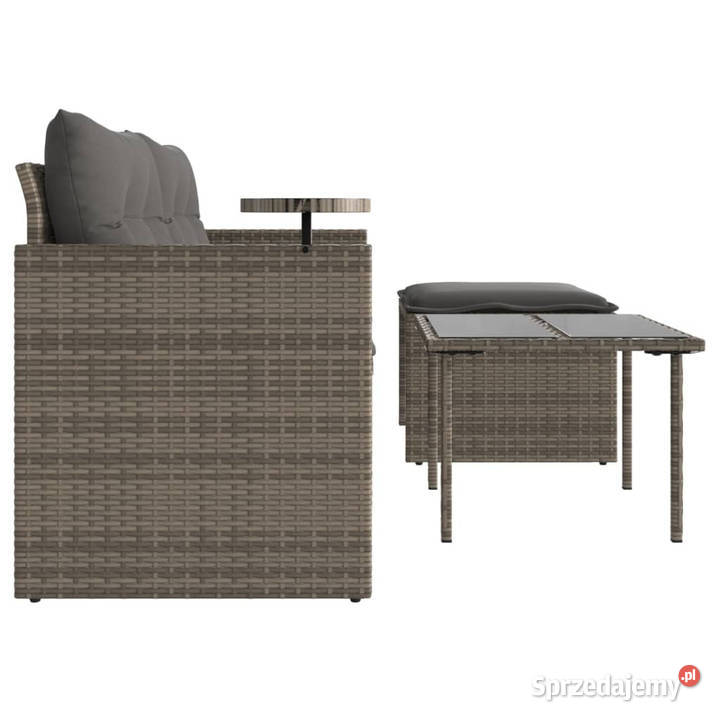 3częściowa sofa do ogrodu z poduszkami szara Warszawa sprzedam