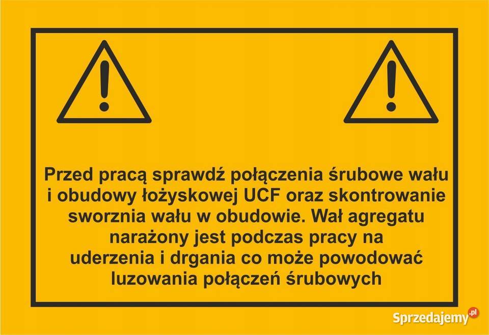 Naklejka ostrzegawcza na maszyny Kamionna