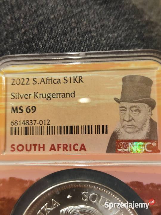 Moneta srebrna Krugerrand 1 Rand NGC Ostrów Mazowiecka sprzedam