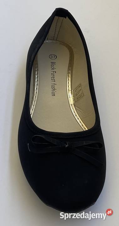 Czarne gładkie baleriny z kokardą rozmiar 37 Żyrardów