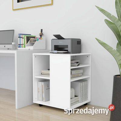 Szafka na kółkach biała 60x53x72 materiał