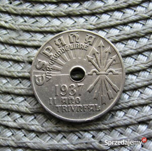 Hiszpania 25 Centymów 1937r wielkopolskie Kalisz